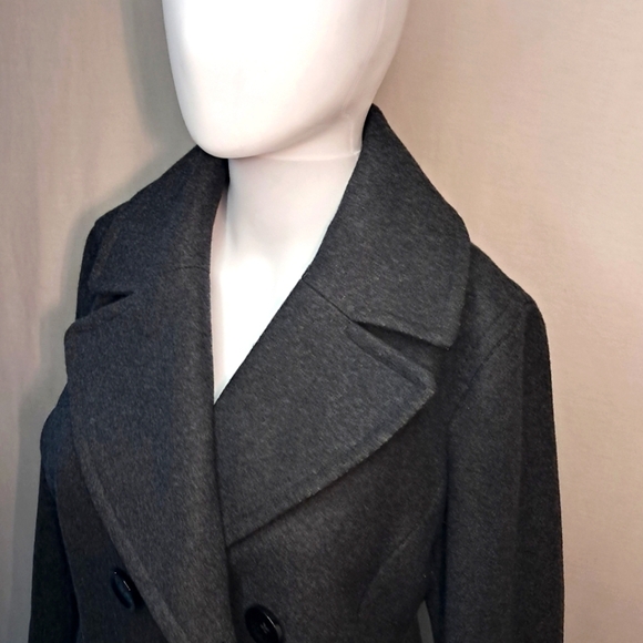 Michael Kors charcoal Grey wool peacoat  sz small - Picture 9 of 10